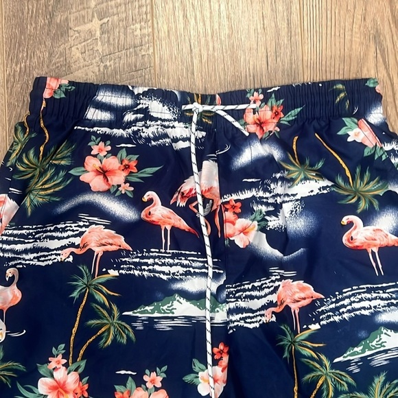 SSLR Boy’s Blue Flamingo Print Swim Short’s Size Large - Picture 2 of 7